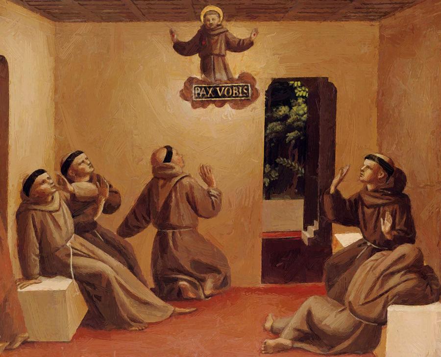 900x729 Apparition Of St Francis At Arles 1429 Painting By Fra Angelico - Apparition Painting