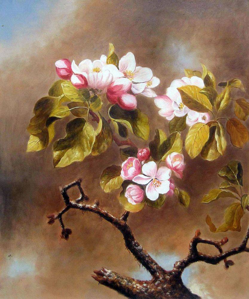 833x1000 Branch Of Apple Blossoms Against Cloudy Sky - Apple Blossom Painting