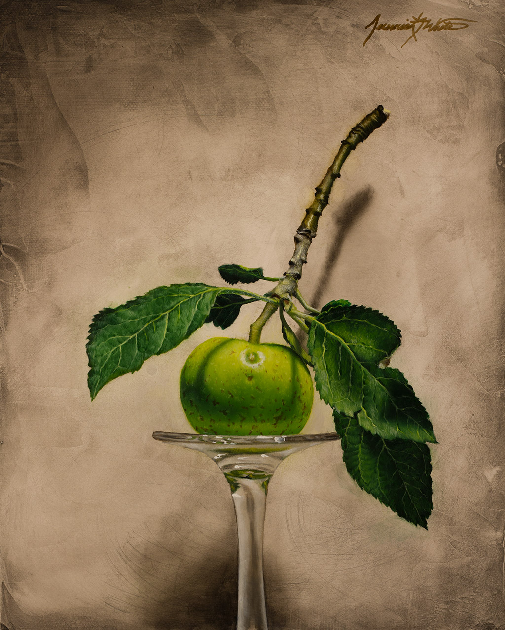 1024x1279 Green Apple - Apple Green Painting