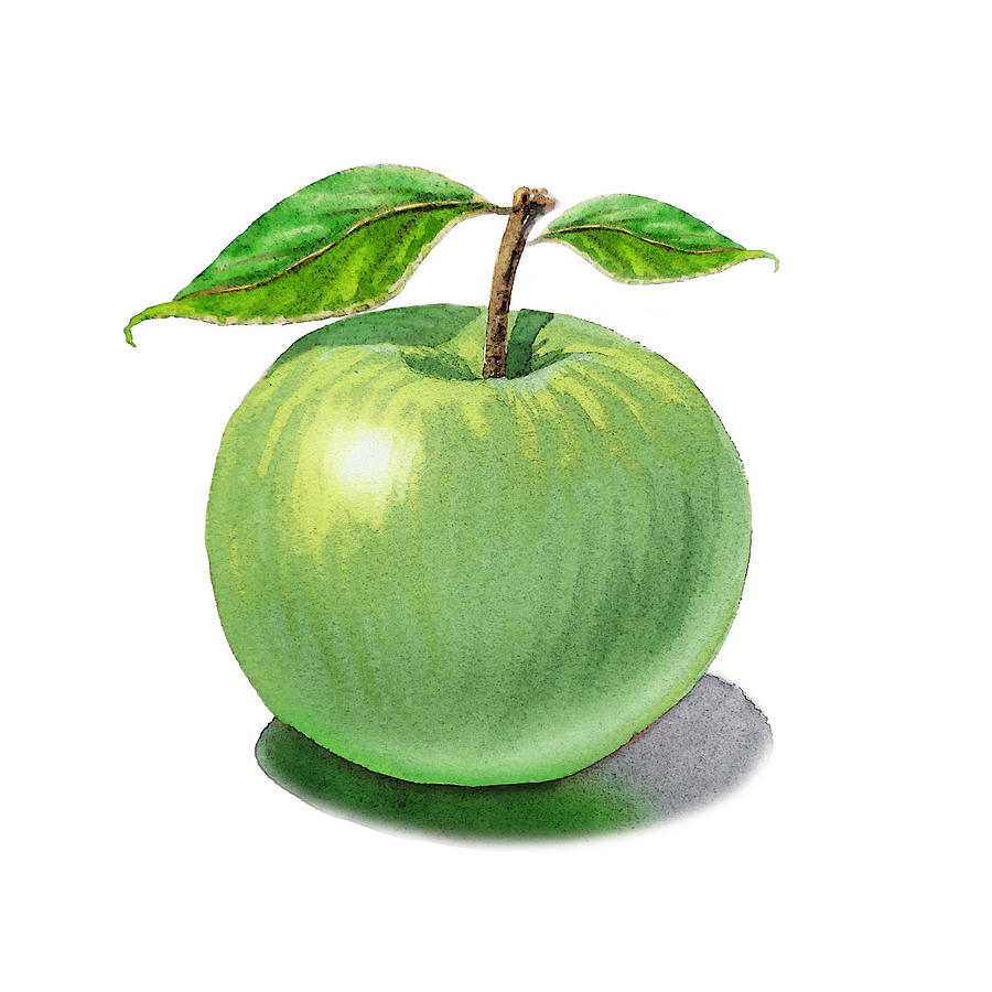 900x900 Green Apple Still Life Painting By Irina Sztukowski - Apple Green Painting