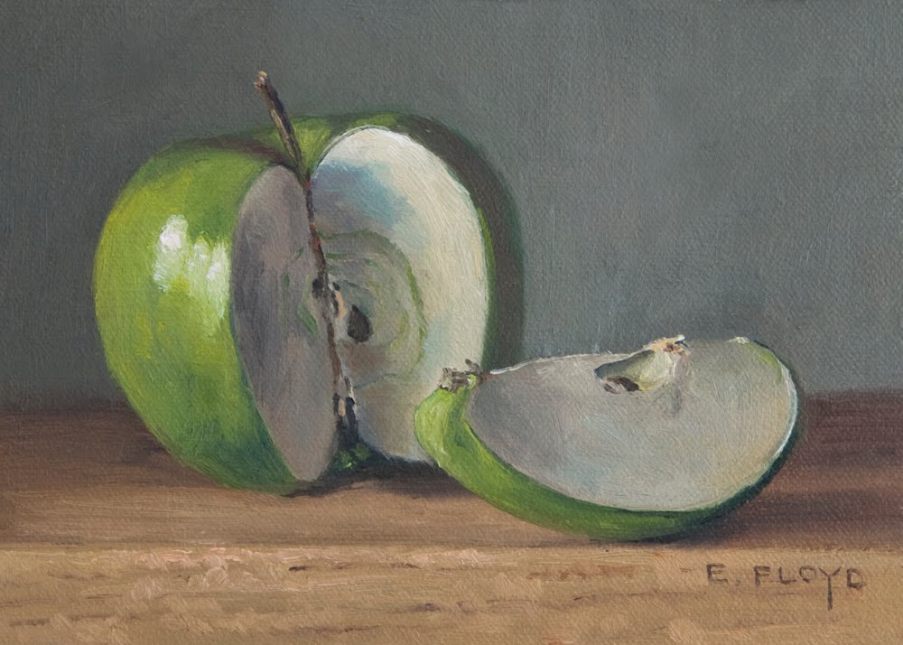 1000x714 Green Apple {A New Small Painting} Elizabeth Floyd - Apple Green Painting