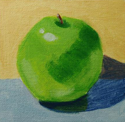 430x422 Green Granny Smith Apples Paint Happy - Apple Green Painting