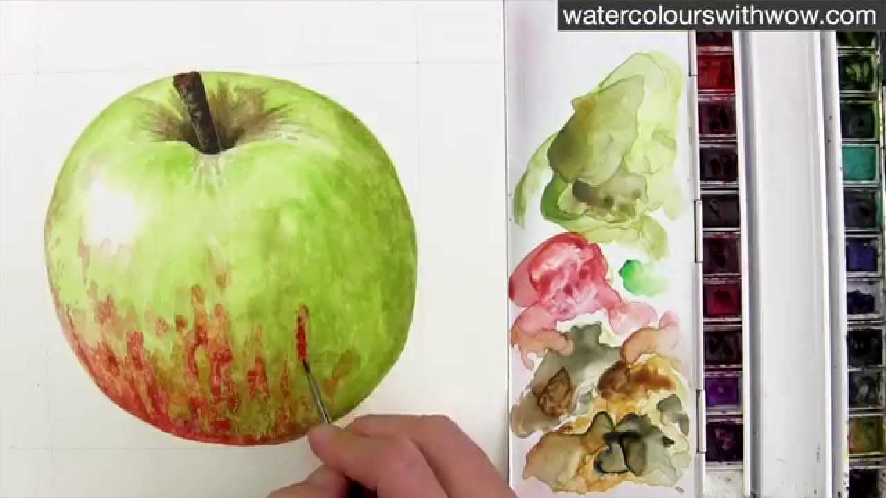 1280x720 How To Paint A Red And Green Apple Without Making Brown - Apple Green Painting