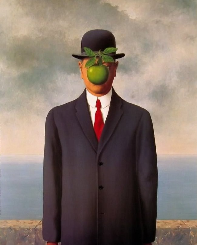 650x811 The Son Of Man, 1946 By Rene Magritte - Apple Hat Painting