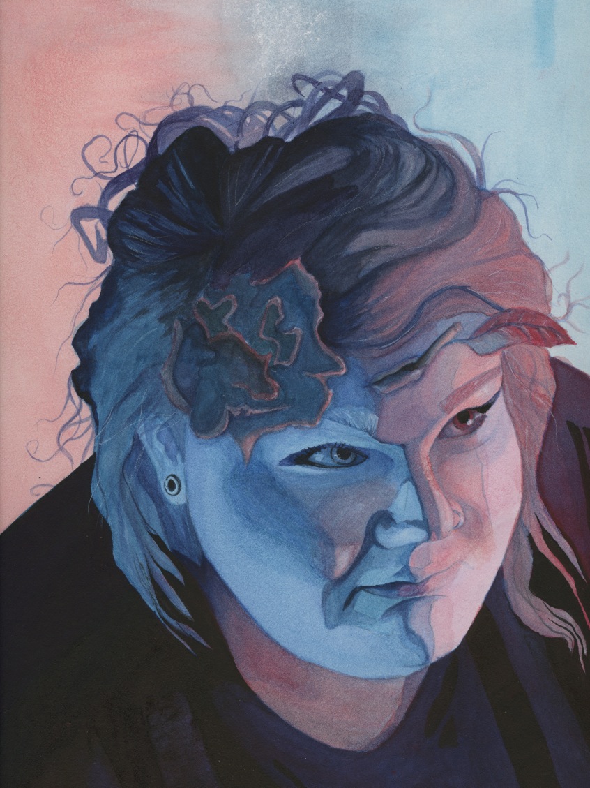 846x1129 Erin Cunliffe Art Painting - Apple Head Painting