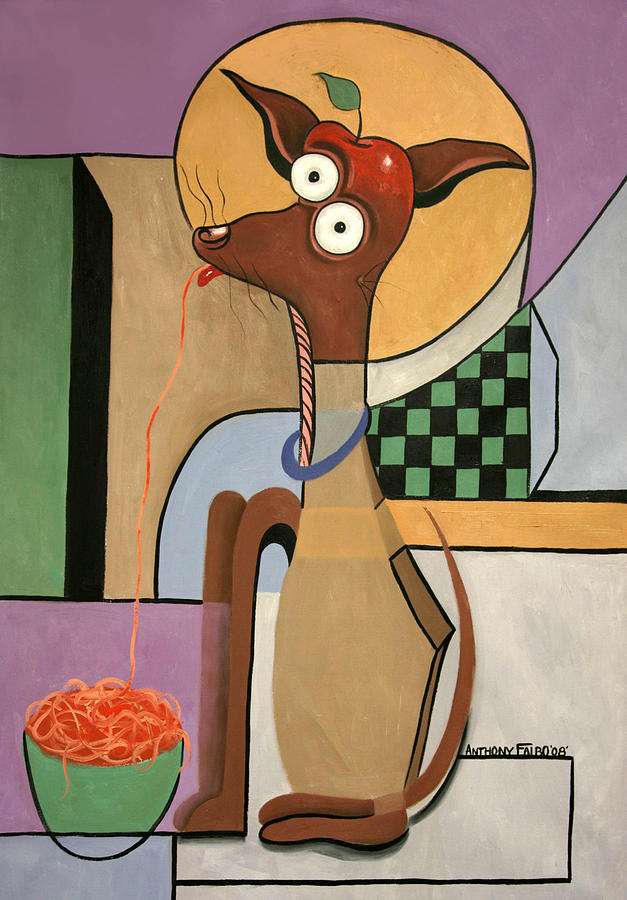 627x900 My Apple Head Chihuahua Painting By Anthony Falbo - Apple Head Painting