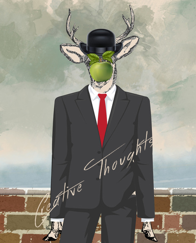 400x494 Norman Rockwell - Apple Head Painting