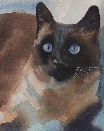399x500 Print Siamese Cat Art Apple Head Painting Applehead Ebay Art - Apple Head Painting