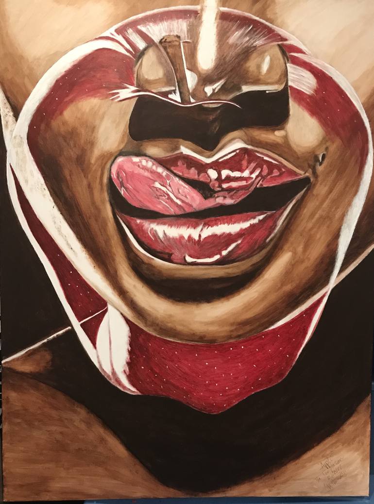 770x1038 Saatchi Art Painting By Audie Roundtree - Apple Head Painting