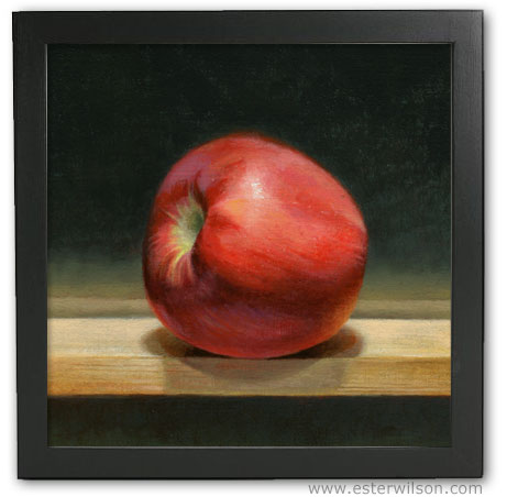 461x452 Daily Drawings By Ester Wilson Still Life Oil Painting Of A Red - Apple Oil Painting