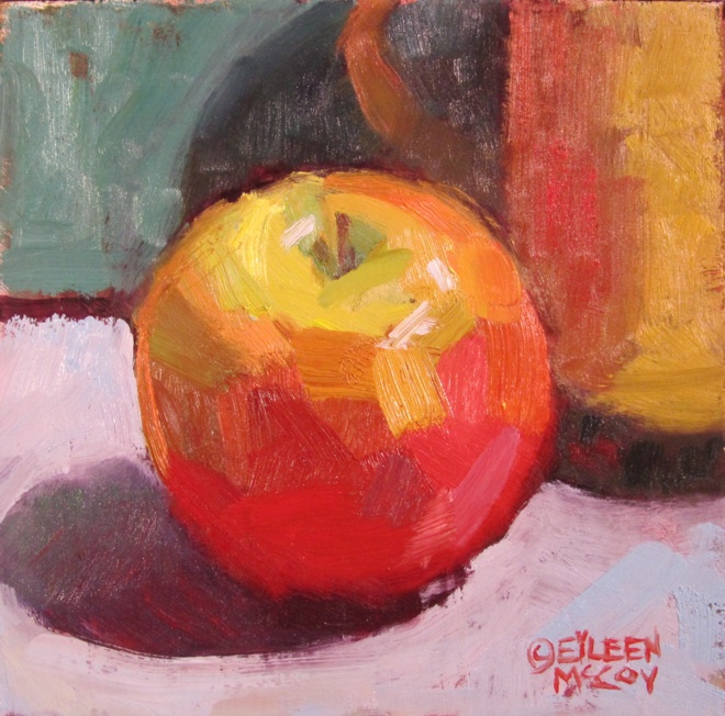 660x652 Eileen Mccoy Paints Amp Draws Unaccompanied Apple - Apple Oil Painting
