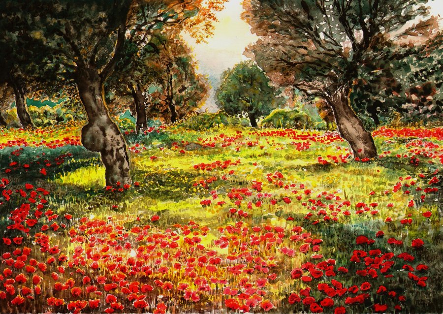 Apple Orchard Painting at Explore collection of