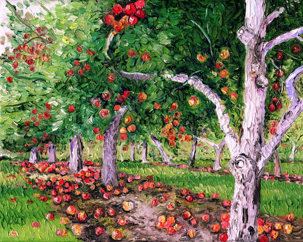 1169x935 Audra's Oil Paintings Apple Orchard (2010), 8 X 10 - Apple Orchard Painting