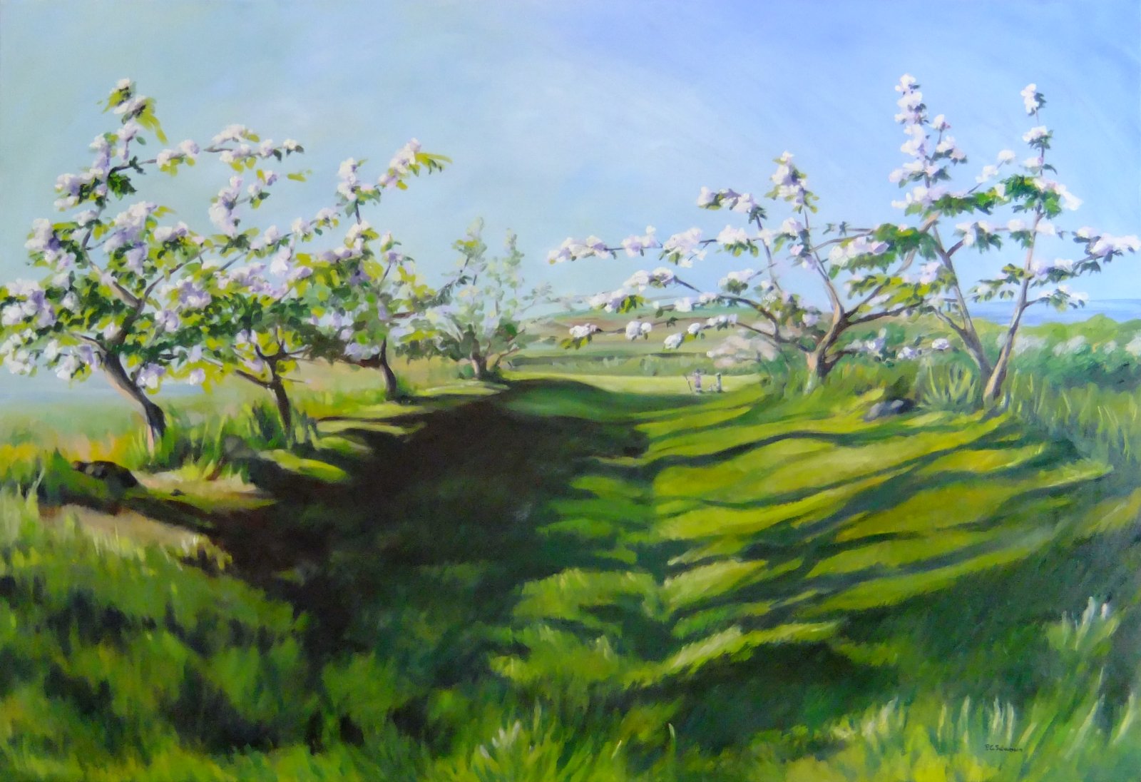 1600x1096 Pamela Swainson Painting Journal Apple Orchard Malagash - Apple Orchard Painting
