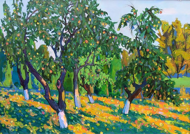 770x544 Saatchi Art In The Apple Orchard Painting By Madalena Zampassi - Apple Orchard Painting