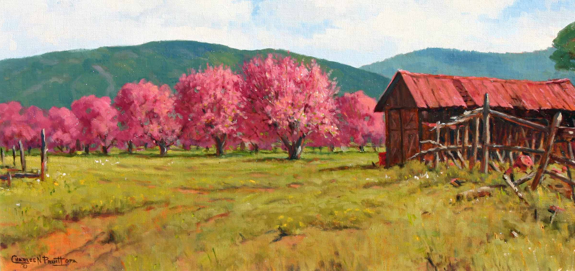2388x1126 Apple Orchard - Apple Orchard Painting