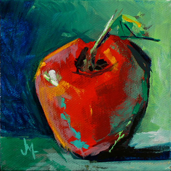 550x551 Janettmarie's Little Paintings Rainier's Inspiration Sold - Apple Painting