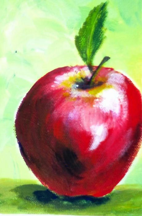 460x700 Painting An Apple - Apple Painting
