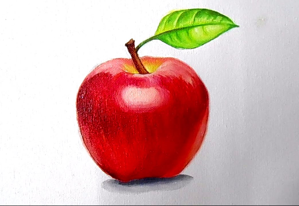 1043x720 Oil Paintings For Beginners Painting How To Paint - Apple Painting