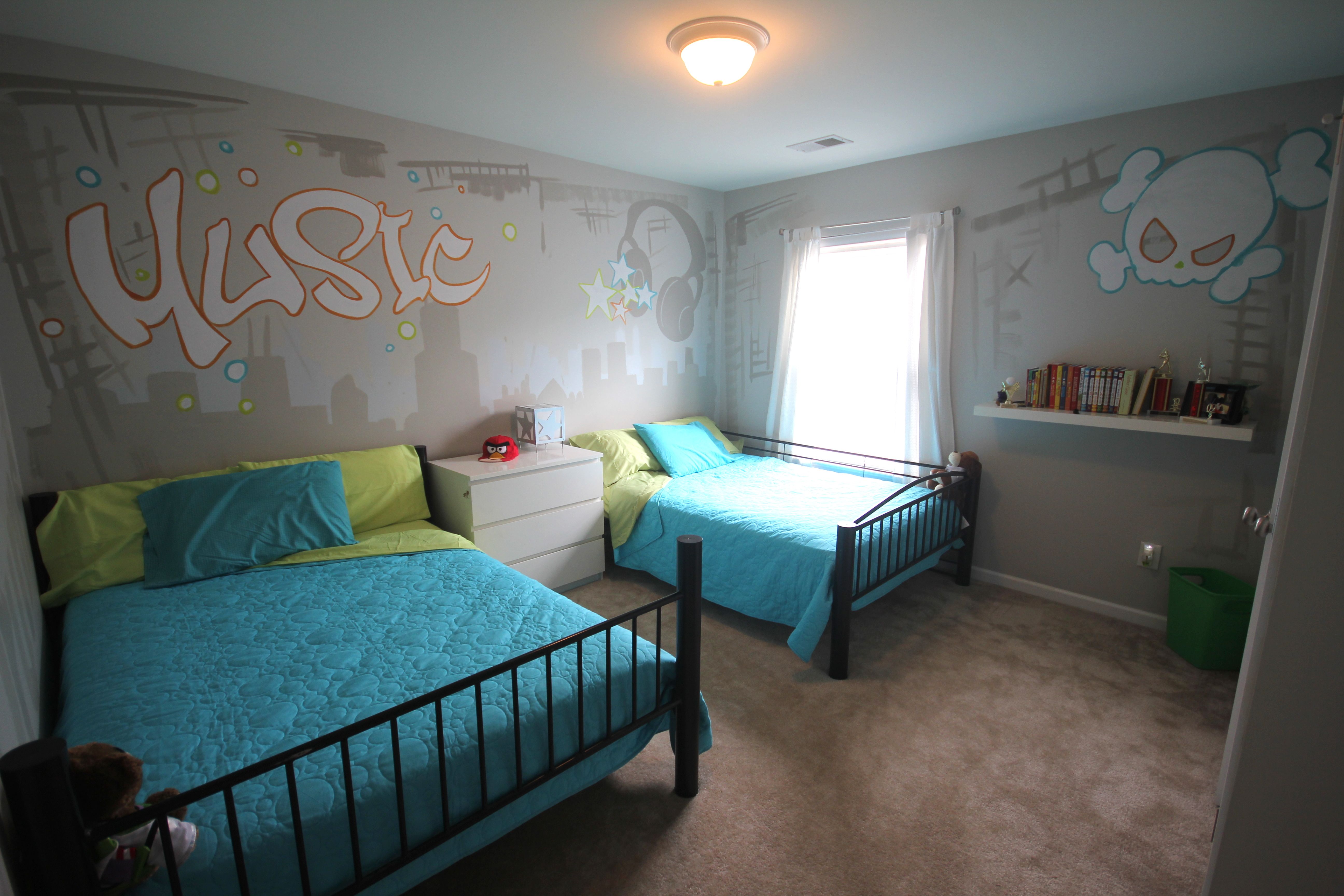 5184x3456 Kids Music Themed Room Bedroom Ideas For Kids! Fun Gray Bedroom - Apple Painting For Kids