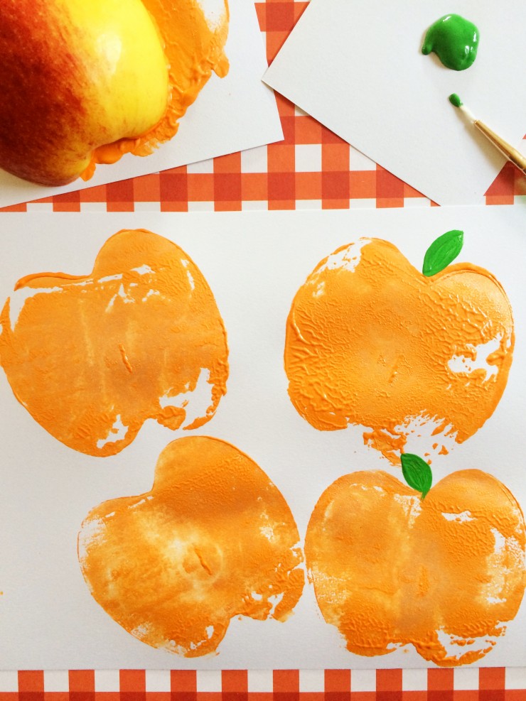 740x987 Pumpkin Apple Stamps - Apple Painting For Kids