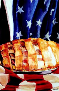 197x300 America And Apple Pie Painting By Jaxine Cummins - Apple Pie Painting
