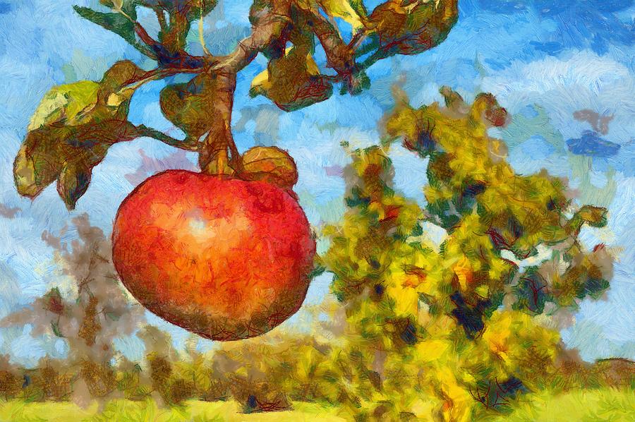 900x598 Digital Painting - Apple Tree Painting