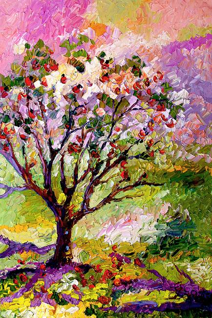 434x650 Grandmas Apple Tree Oil Painting By Ginette Callaway - Apple Tree Painting