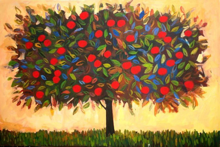 720x484 Harvest Apple Tree - Apple Tree Painting