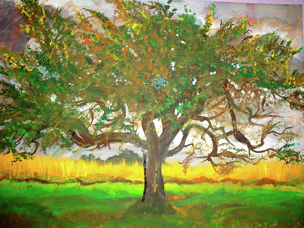 600x450 Summer Apple Tree Painting By Kayla Chalko - Apple Tree Painting