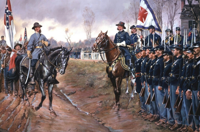 650x428 Today Marks The 150th Anniversary Of The End Of The Civil War - Appomattox Court House Surrender Painting