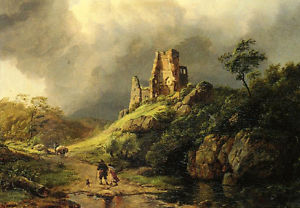 300x208 Classic Oil Painting People On The Way To Home Amp The Approaching - Approaching Storm Painting