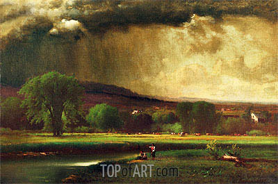 400x265 Coming Thunderstorm (Approaching Storm) George Inness Painting - Approaching Storm Painting