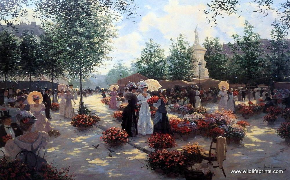 1000x622 Artist Christa Kieffer Unframed Victorian Picture April In Paris - April In Paris Painting