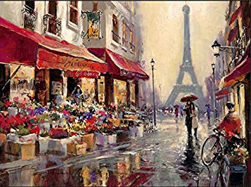 355x265 April In Paris Oil Painting - April In Paris Painting