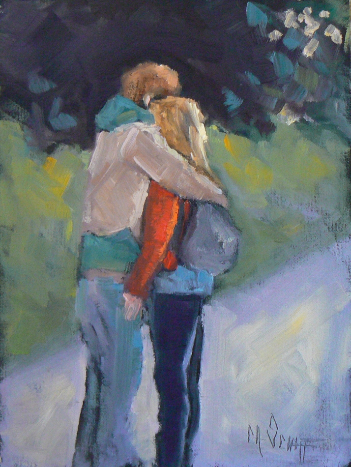 714x950 Carol Schiff Daily Painting Studio Figurative Daily Painting - April Love Painting