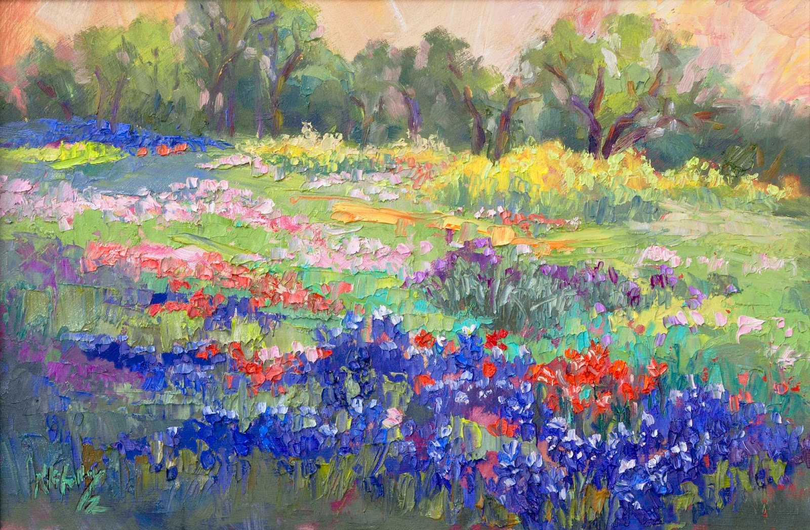 1600x1047 Niki Gulley New Palette Bluebonnet Painting By - April Painting