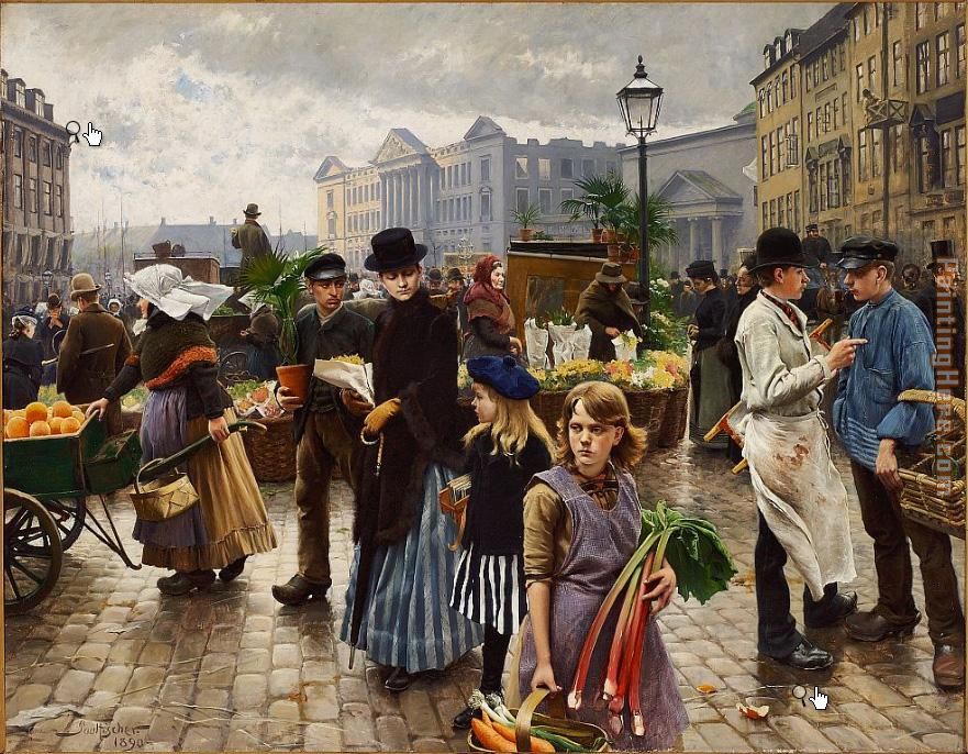881x686 Poul Fischer Hojbroplads In April Painting Anysize 50% Off - April Painting
