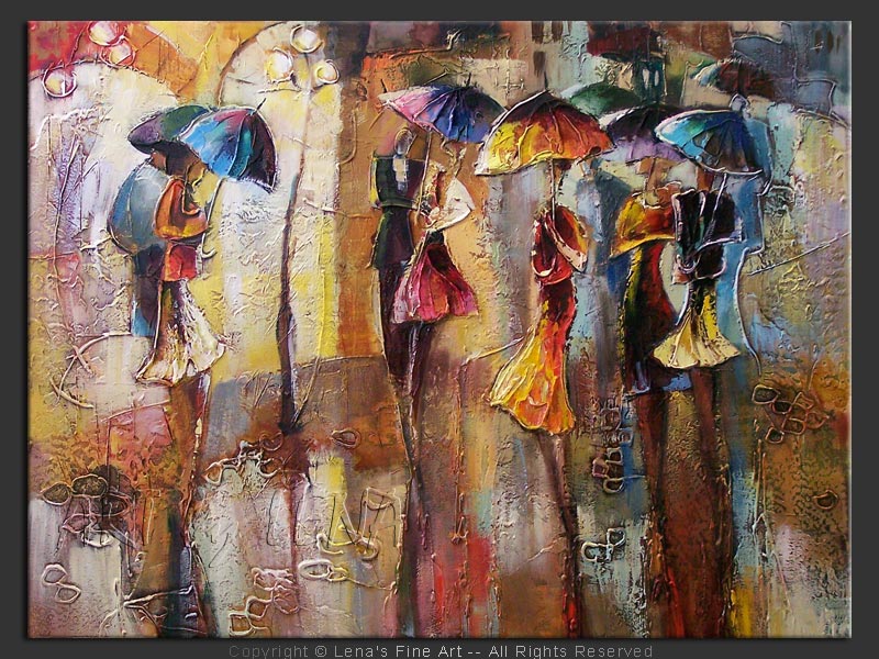 800x600 April Showers Art By Lena - April Showers Painting
