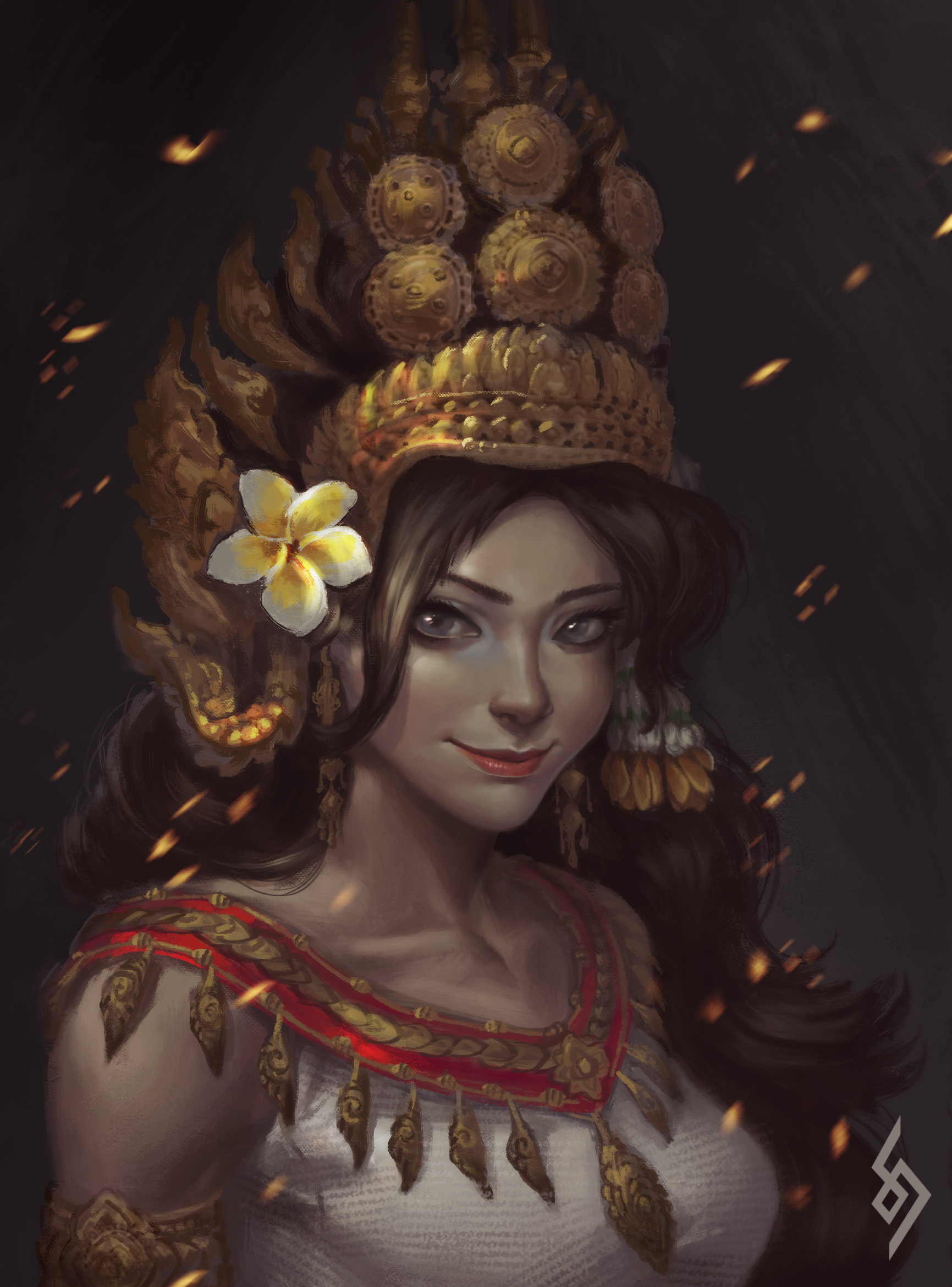 1731x2340 Daro Sam - Apsara Painting