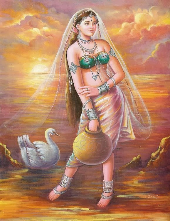 579x750 Apsara Bhagavatam Divine Feminine Paintings And Apsara - Apsara Painting