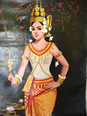 300x400 A Painting Of An Apsara - Apsara Painting