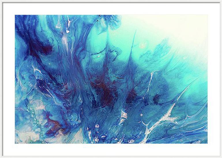 770x548 Saatchi Art Blue Ocean Art Blue Ocean Wave Abstract Painting Blue - Aqua Blue Painting