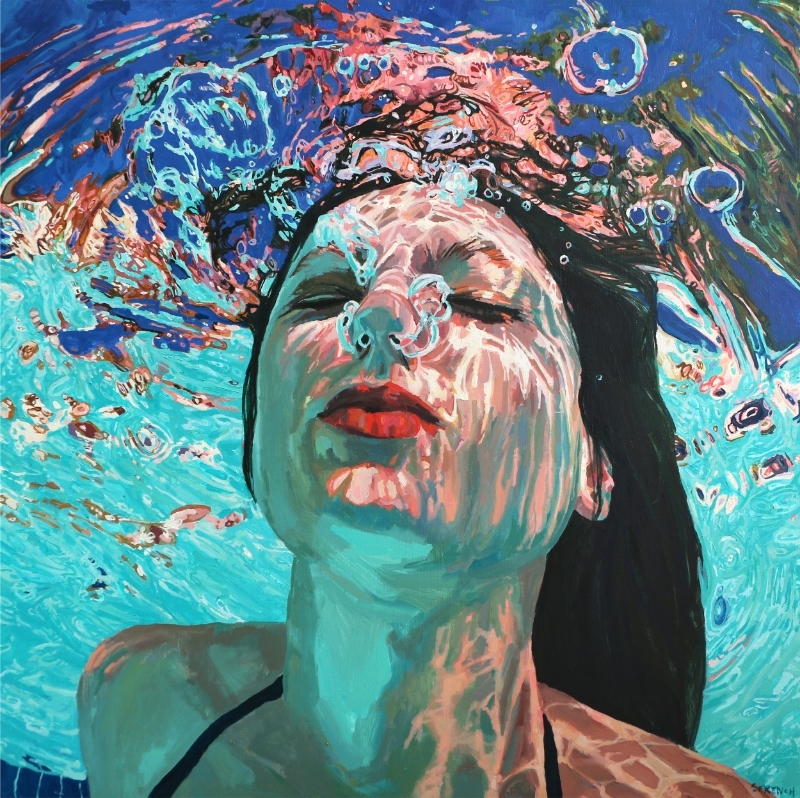800x798 Oil Paintings Samantha French - Aqua Painting