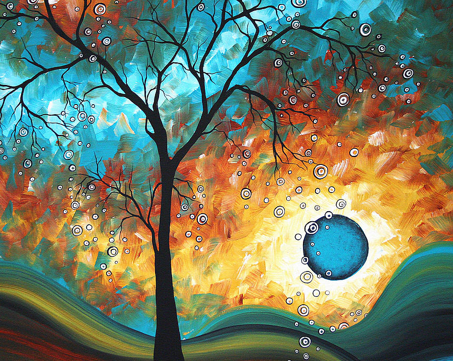 900x718 Aqua Burn By Madart Painting By Megan Duncanson - Aqua Painting