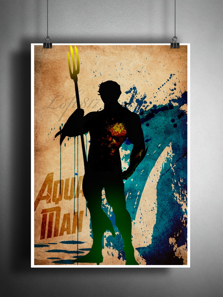 768x1024 Aquaman Wall Art, Justice League Splatter Art Print, Superhero - Aquaman Painting
