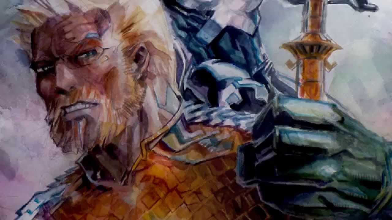 1280x720 Dynamic Watercolor - Aquaman Painting