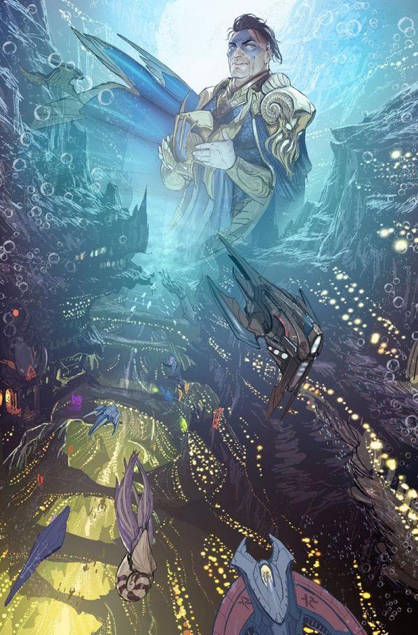 600x911 Watch Stjepan Sejic Move The Needle Underwater On Aquaman - Aquaman Painting