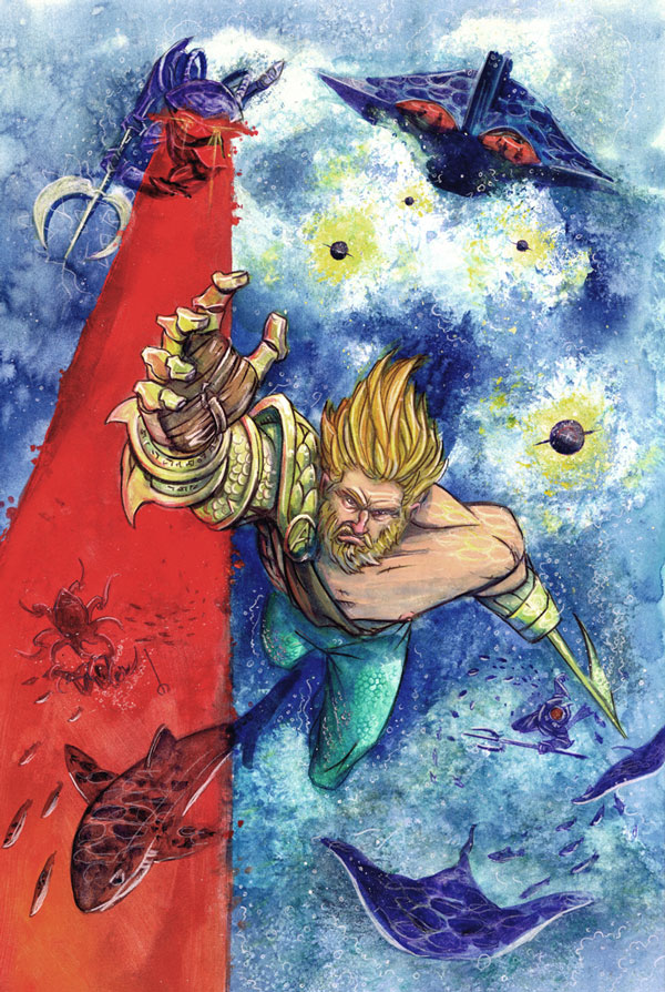 600x894 Amazing Art From The Dc Universe - Aquaman Painting