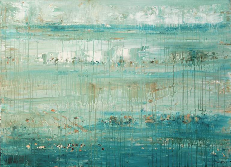 770x559 Saatchi Art Aquamarine Painting By Lisa Carney - Aquamarine Painting